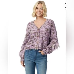 Jessica Simpson Purple Cardigan with Balloon Sleeves Size 1X